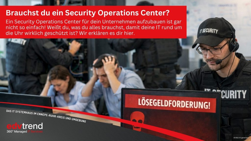 Brauchst du ein Security Operations Center für dein Unternehmen in Gevelsberg? edv-trend erklärt es dir.