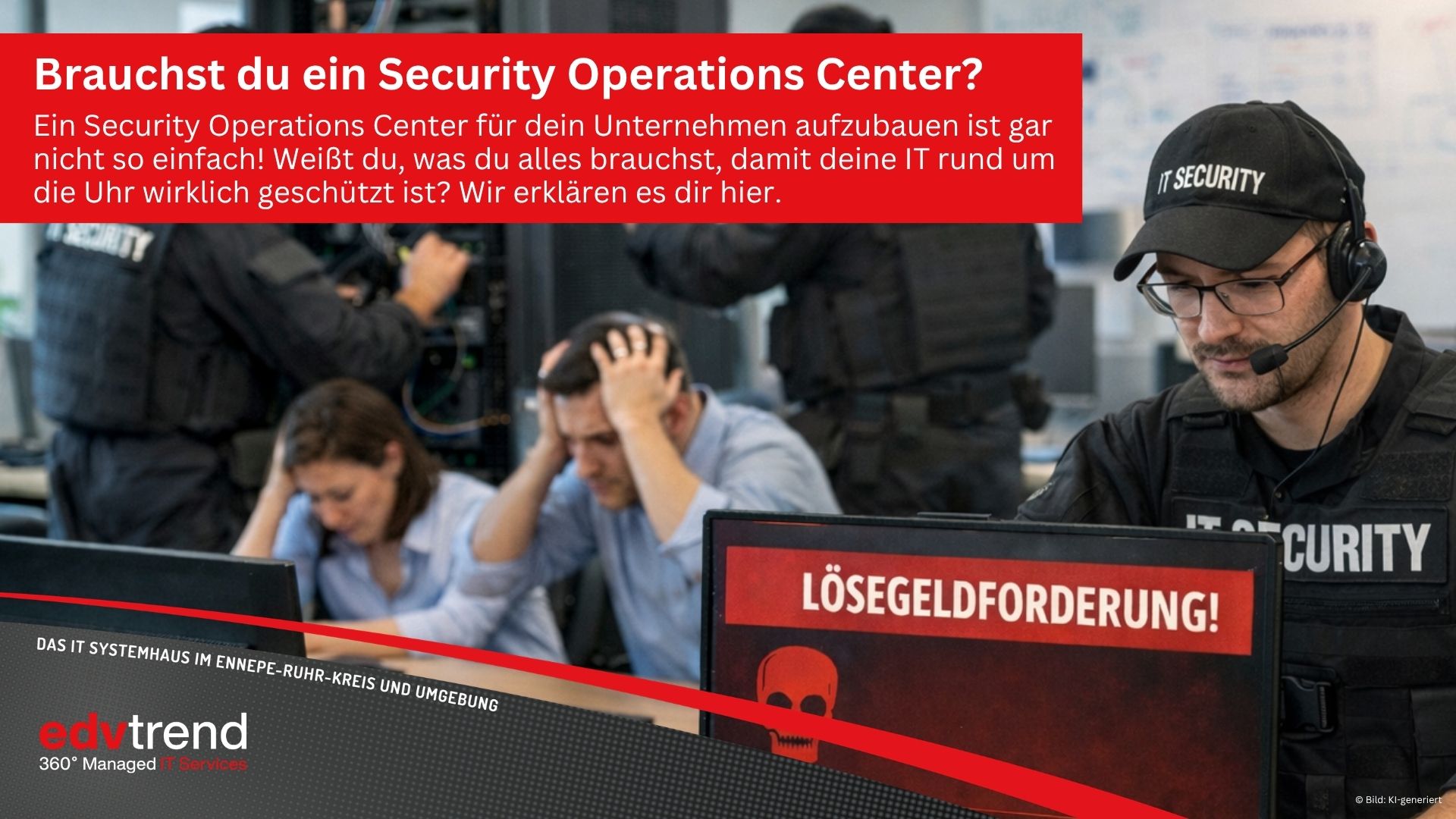 Brauchst du ein Security Operations Center für dein Unternehmen in Gevelsberg? edv-trend erklärt es dir.